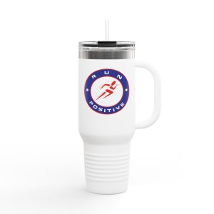 Run Positive 40oz Insulated Travel Mug — Large Double-Wall Tumbler for Runners