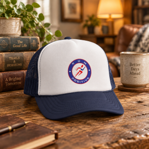 Run Positive Circular Logo Trucker Cap